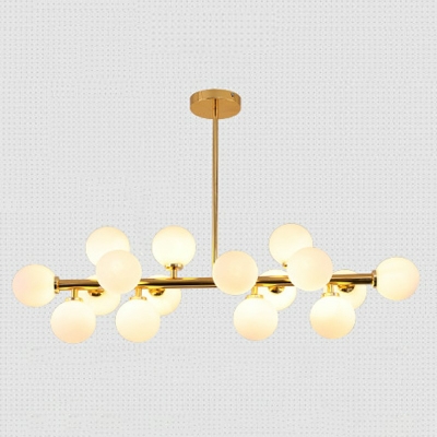 16-Light Island Lighting Modernist Style Globe Shape Metal Hanging Lamp Kit