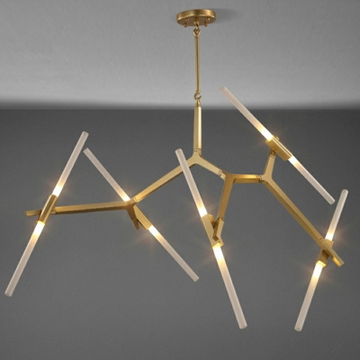 6-Light Ceiling Pendant Light Contemporary Style Branch Shape Metal Chandelier Lighting