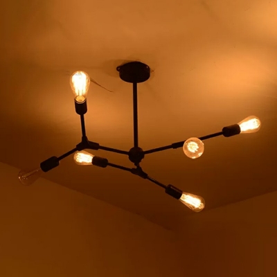 6-Light Chandelier Lighting Modern Style Sputnik Metal Hanging Light Fixture