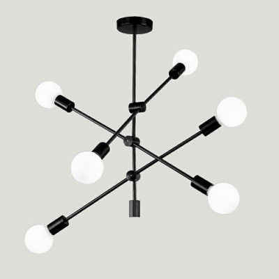 8-Light Ceiling Pendant Light Modern Style Sputnik Shape Metal Chandelier Lighting