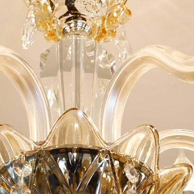 Dangling Crystal Balls Chandelier Lamp European Style Beveled K9 Crystal 10-Lights Chandelier Pendant Light in White