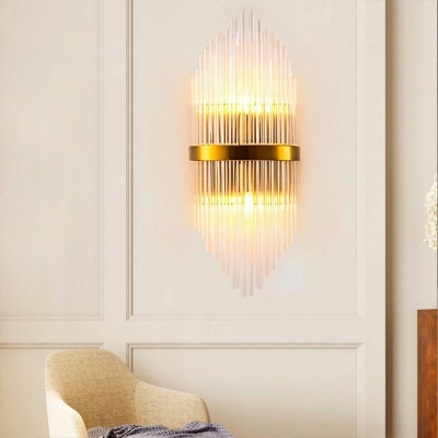 Flush Mount Wall Sconce Crysyal Wall Mounted Lamps for Bedroom Living Room