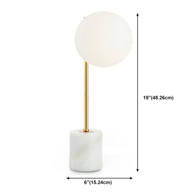 1 Light Globe Shape Modern Table Lamp Glass Bedroom Table Lamps For Living Room