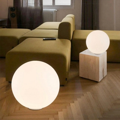 Simplicity Cobblestone Small Desk Task Lighting White Glass Nightstand Lamp