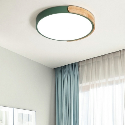Wood Macaron Led Flush Mount Ceiling Lights Modern Minimalism Close to Ceiling Lamp for Bedroom