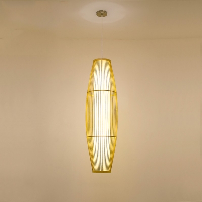 1-Head Hanging Light Fixture Wood Pendant Light for Bedroom