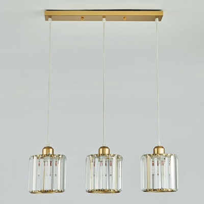 1-Light Ceiling Pendant Lamp Minimalism Style Cylinder Shape Metal Pendulum Lights