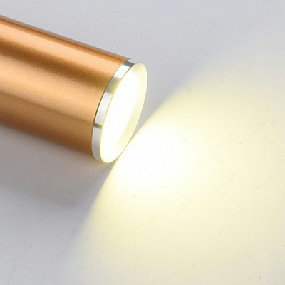 1 Light Micro Tube Down Lighting Pendant Modern Style Metal Pendant Ceiling Lights in Gold