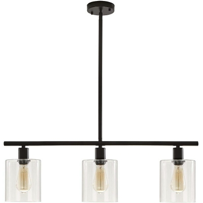 3-Light Island Pendants Industrial Style Cylinder Shape Metal Hanging Lamp Kit