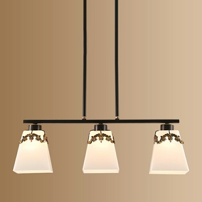 3-Light Pendant Chandelier Vintage Style Bell Shape Metal Hanging Island Lights