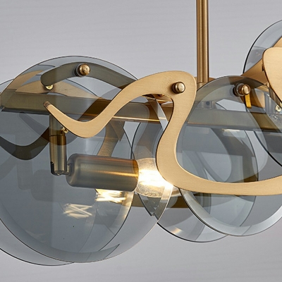 5-Light Hanging Island Lights Contemporary Style Round Shape Metal Chandelier Light