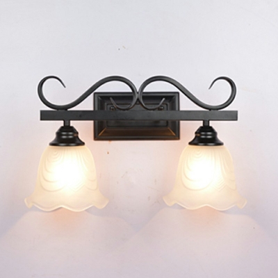 Art Deco Wall Mounted Light Fixture Glass and Metal Wall Mounted Vanity Lights