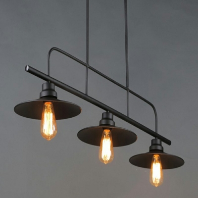 Industrial Black Island Lighting Fixtures Vintage Hanging Pendant Lights for Living Room
