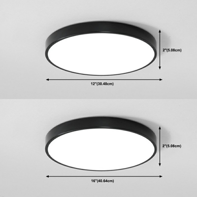 Macaron Black and White Flush Mount Light Fixtures Metal Flush Mount Ceiling Lamp