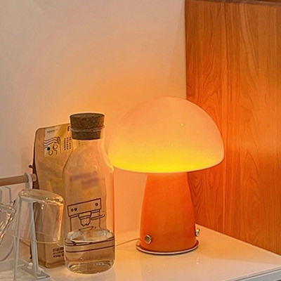 Mid-Century Modern Mushroom Night Table Lamps Yellow Glass Table Lamp for Bedroom