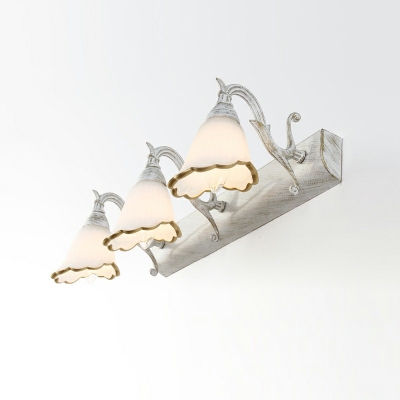Traditional Beveled Wall Mounted Light Fixture Glass and Metal Wall Mounted Vanity Lights