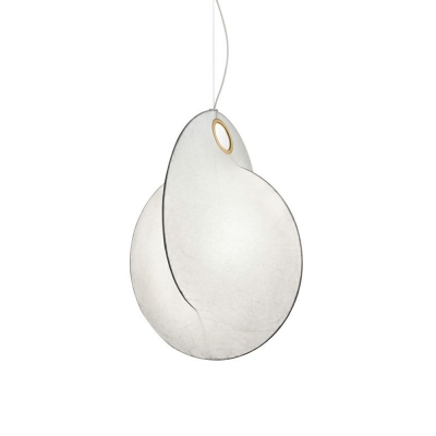 1 Light Diamond Hanging Light Modern Style Silk Pendant Ceiling Lights in White