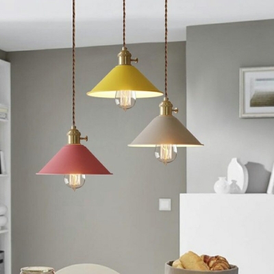 1 Light Pendant Lighting Modern Style Metal Hanging Light Kit for Living Room