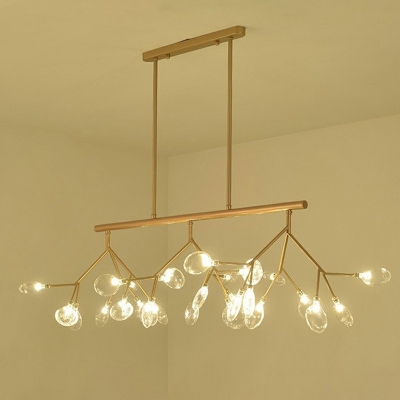 27-Light Island Ceiling Lights Contemporary Style Branches Shape Metal Warm Light Pendant Lighting