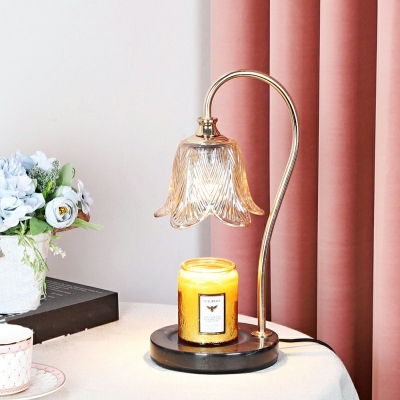 Glass Material Nightstand Lamp Single Light Table Light for Living Room (Without Aromatherapy Candles)