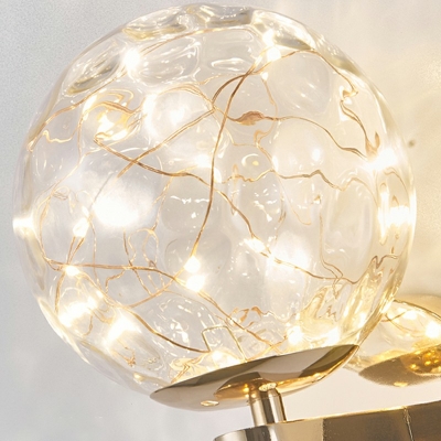 Industrial Warm Light Globe Wall Mounted Light Fixture Glass Wall Sconce Lighting