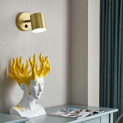 Mid-Century Third Gear Cylindrical Wall Sconce Lighting Metal Wall Mounted Light Fixture