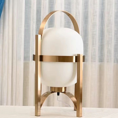 Modern White Table Lamp Glass Bedroom Nightstand Lamps