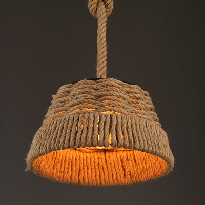 Suspension Pendant Industrial Hand-Wrapped Rope Light Suspension Pendant Light for Living Room