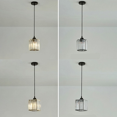 1-Light Ceiling Pendant Lamp Minimalism Style Cylinder Shape Metal Pendulum Lights