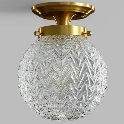 1-Light Flush Mount Lamp Modernist Style Globe Shape Metal Ceiling Mounted Fixture