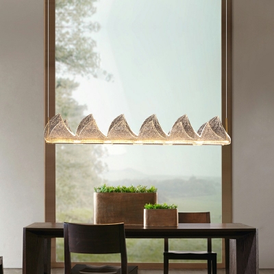 1-Light Island Ceiling Light Minimalism Style Geometric Shape Metal Chandelier Lighting Fixtures