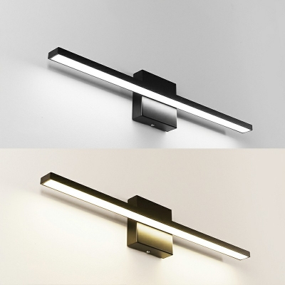 1-Light Mirror Light Fixture Minimalism Style Linear Shape Metal Wall Lighting