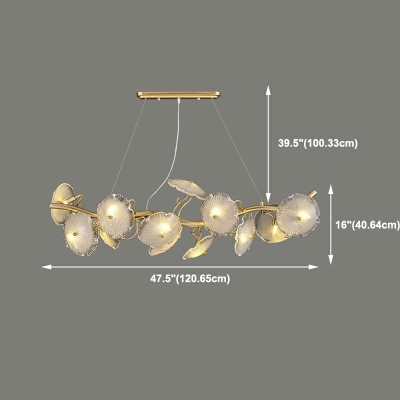 12-Light Island Pendants Minimalist Style Round Shape Metal Hanging Lamp Kit