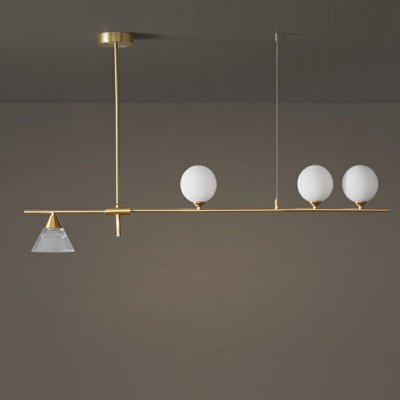 4-Light Hanging Island Lights Industrial Style Globe Shape Metal Pendant Lighting