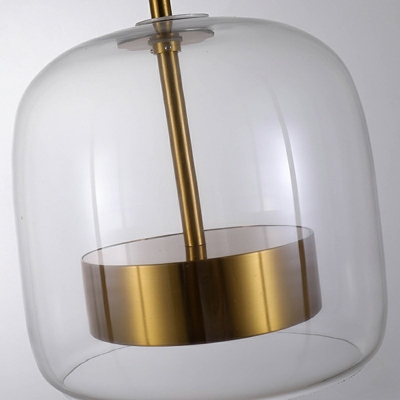 Contemporary Warm Light Dome Pendant Light Fixture Closed Glass Suspension Pendant