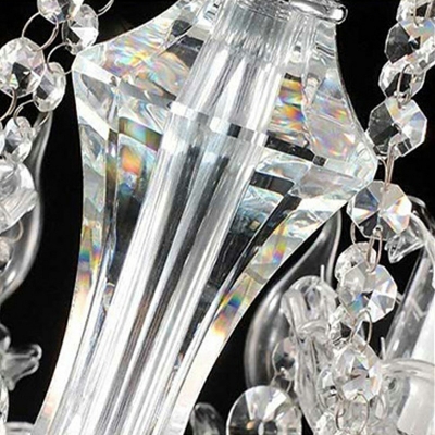 European Style Scalloped Chandelier Lights Hand-Cut Crystal 6 Lights Chandelier Lighting in Gold