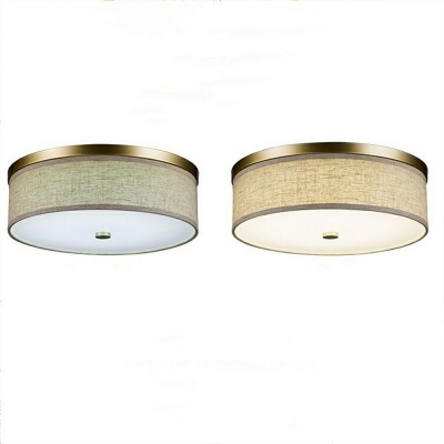 Farbic Drum Flush Mount Ceiling Light Fixture Modern Close to Ceiling Lamp for Bedroom