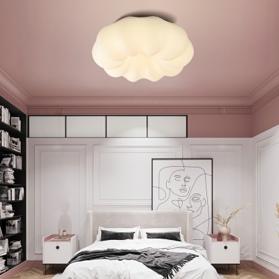 White Led Flush Mount Ceiling Light Fixtures Modern Close to Ceiling Lamp for Kid's Room