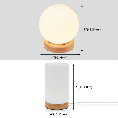 1 Head Glass Night Table Lamps White Glass Reading Book Light for Bedroom