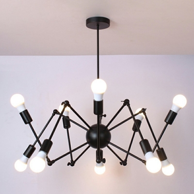 12-Light Chandelier Lighting Modern Style Branches Metal Ceiling Pendant Light