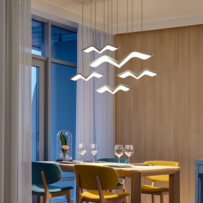 4-Light Suspension Pendant Minimalism Style Geometric Shape Metal Hanging Ceiling Lights