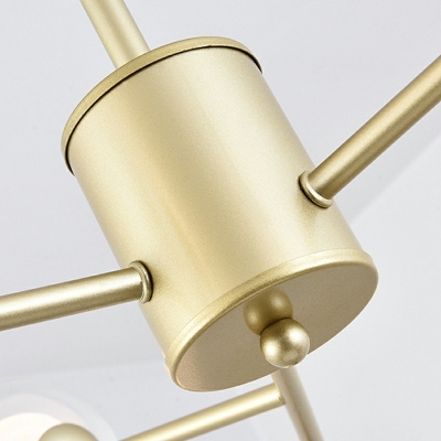 6-Light Chandelier Lights Contemporary Style Globe Shape Metal Hanging Light Fixture