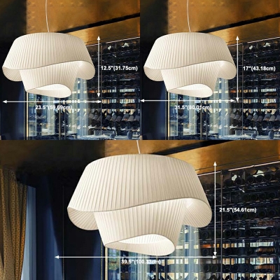Twist Ceiling Pendant Light Modern Style Silk 1-Light Pendant Light Fixtures in Beige