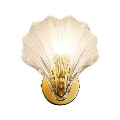 Wall Mounted Lamps Clear Glass Shade Flush Mount Wall Sconce for Bedroom