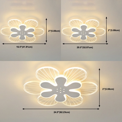 1-Light Flush Mount Pendant Light Kids Style Flower Shape Metal Ceiling Mounted Fixture