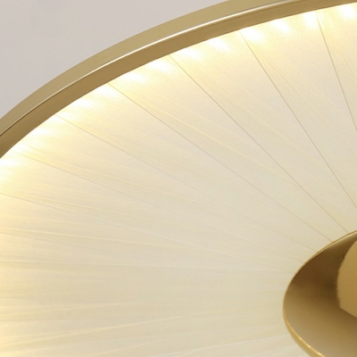 1 Light Ring Pendant Light Fixture Modern Style Silk Pendant Lighting Fixtures in Gold