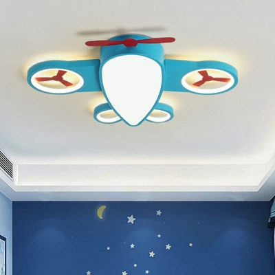 5-Light Flush Mount Light Kids Style Airplane Shape Metal Ceiling Mounted Fixture