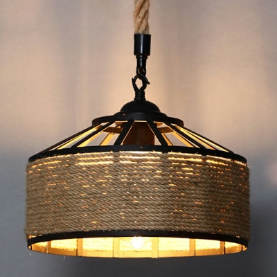 Black Down Lighting Pendant Industrial Vintage Hanging Ceiling Light for Living Room