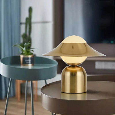 Contemporary Cap Nightstand Lamp Metal Reading Book Light for Bedroom