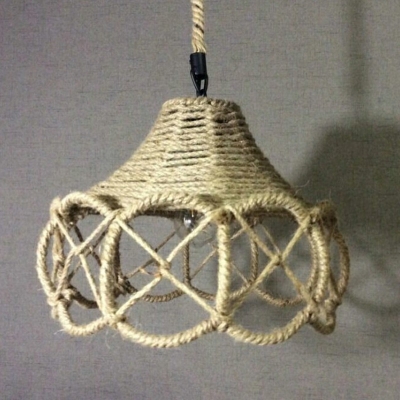 Hemp Rope Hanging Pendant Lights Industrial Hanging Lamp Kit for Dining Room